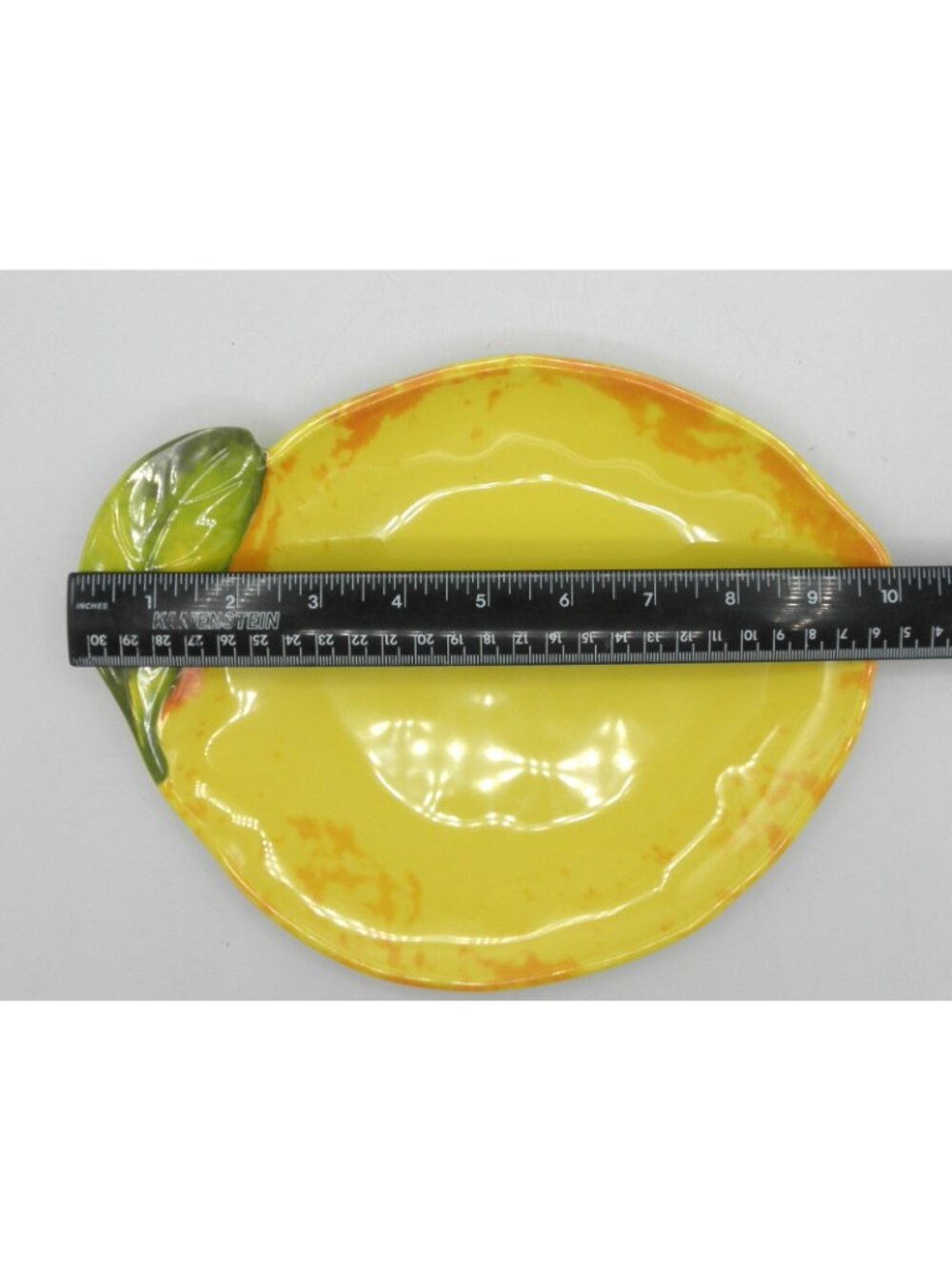 Shabby Chic Branded Lemon Shaped Melamine Salad Plates Set of 6 Patio Picnic BBQ - Picture 6 of 8